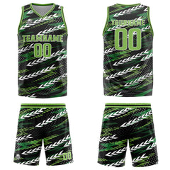Custom Black Green Basketball Jersey Uniform Suit Printed Your Logo Name Number
