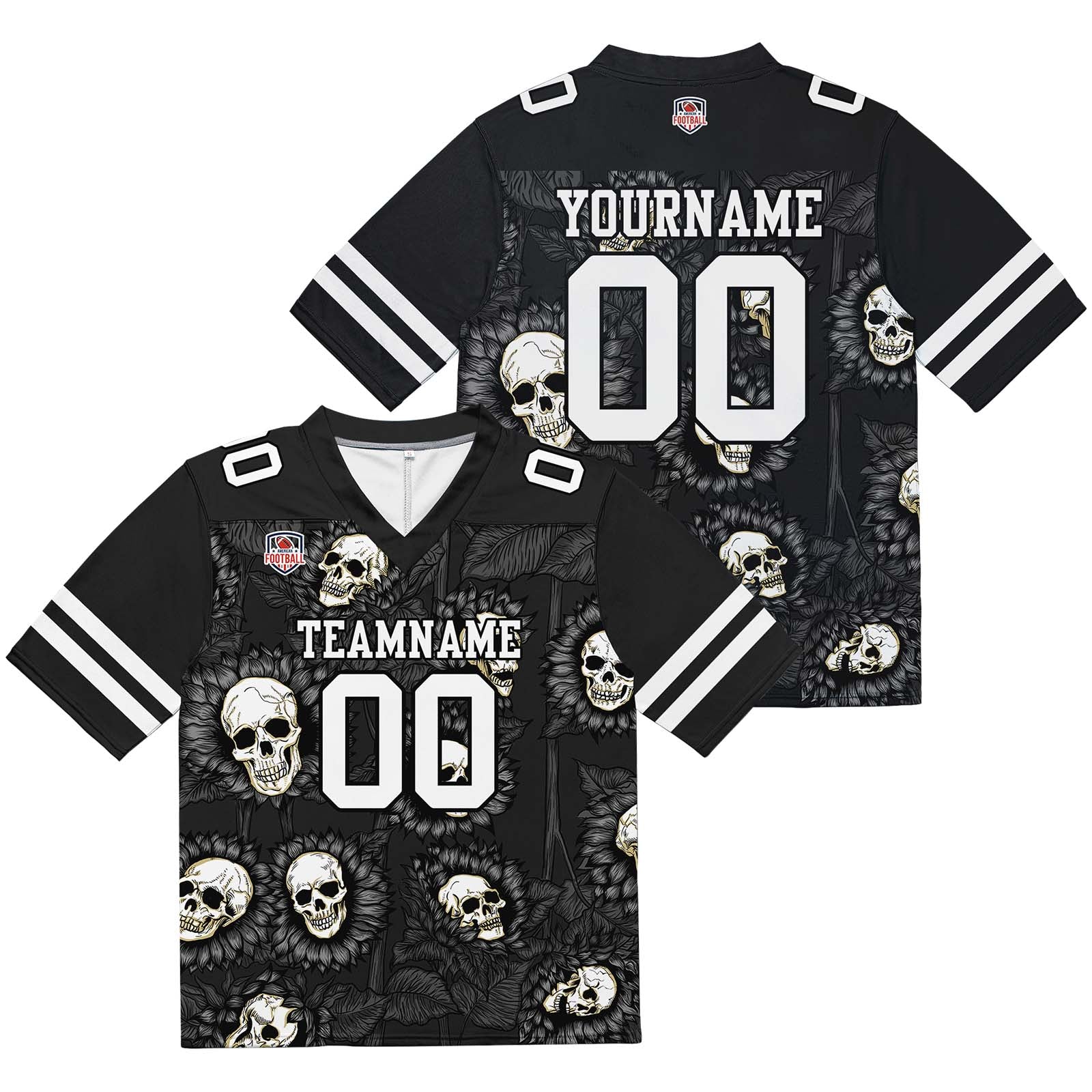 Custom Football Jersey Shirt Personalized Stitched Printed Team Name Number Sunflower-Drak Grey