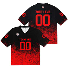 Custom Football Jersey Shirt Personalized Stitched Printed Team Name Number Black & Red