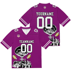 Custom Football Jersey Shirt Personalized Stitched Printed Team Name Number Rose Purple