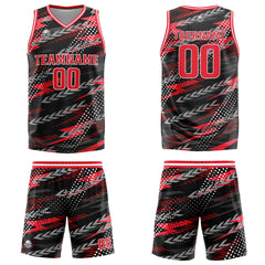 Custom Black Red Basketball Jersey Uniform Suit Printed Your Logo Name Number