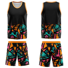 Custom Black Orange Green Basketball Jersey Uniform Suit Printed Your Logo Name Number