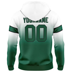 Custom Gradient Hoodie For Man Woman Girl Boy Print Your Logo Name Number White&Green
