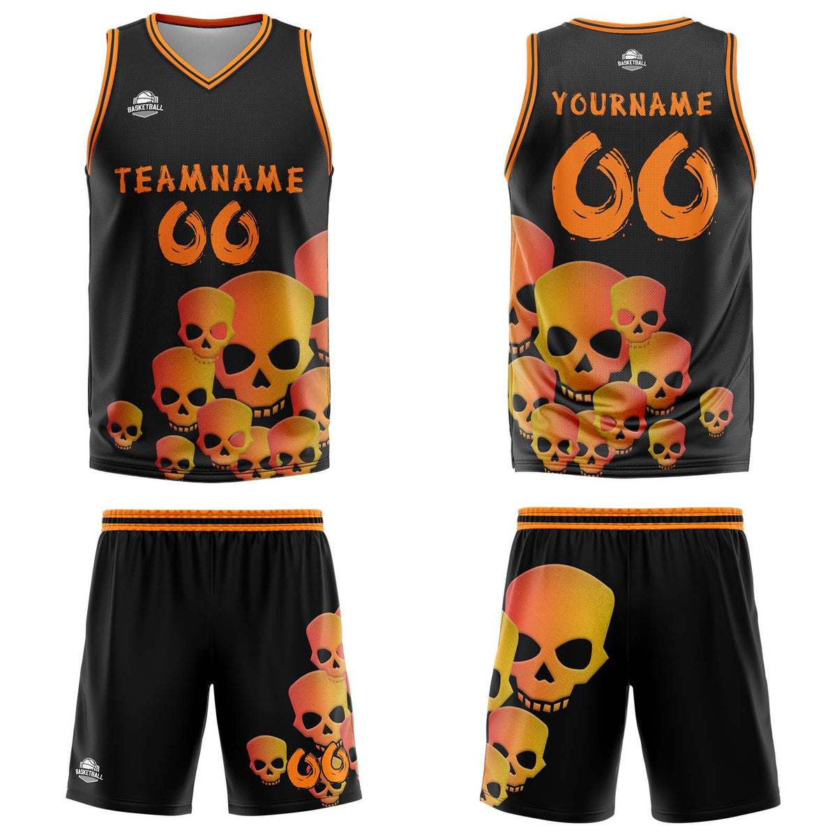 Custom Fluid Orange Basketball Jersey Uniform Suit Printed Your Logo Name Number