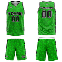 Custom Broken Green Black Basketball Jersey Uniform Suit Printed Your Logo Name Number