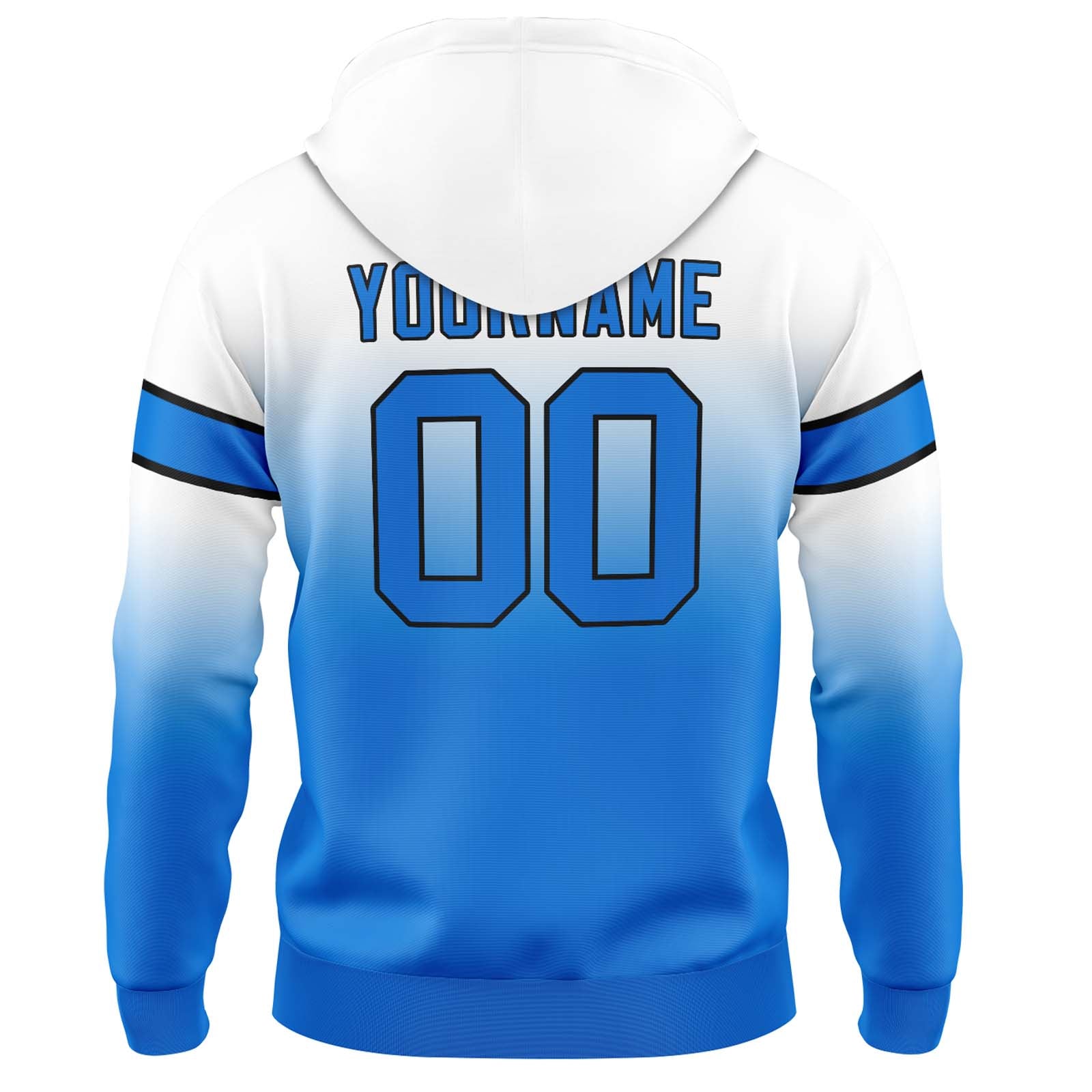 Custom Gradient Hoodie For Man Woman Girl Boy Print Your Logo Name Number White&Blue