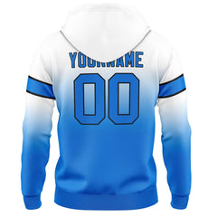 Custom Gradient Hoodie For Man Woman Girl Boy Print Your Logo Name Number White&Blue