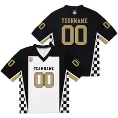 Custom Football Jersey Shirt Personalized Stitched Printed Team Name Number Black & White