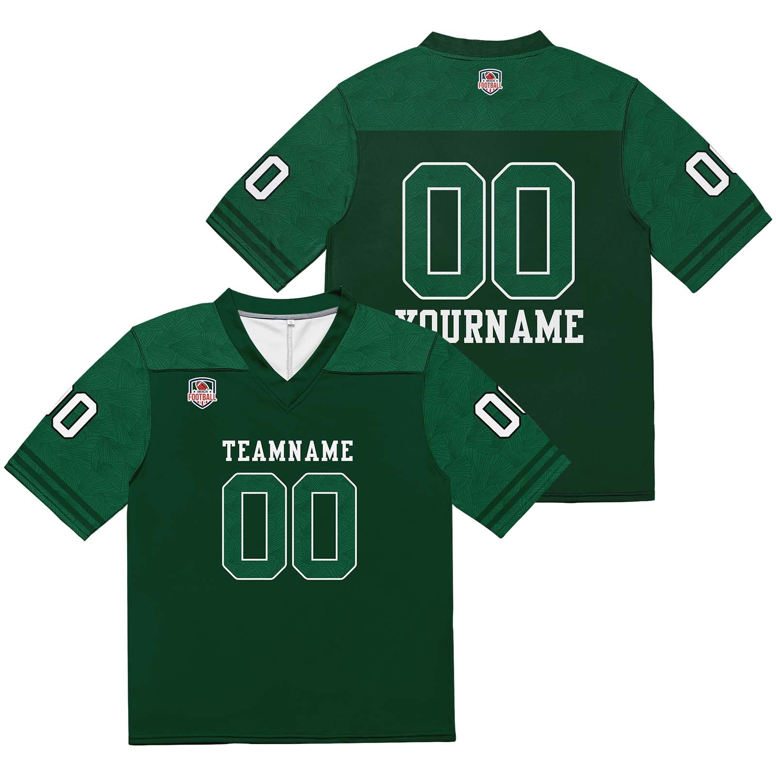 Custom Football Jersey Shirt Personalized Stitched Printed Team Name Number Green