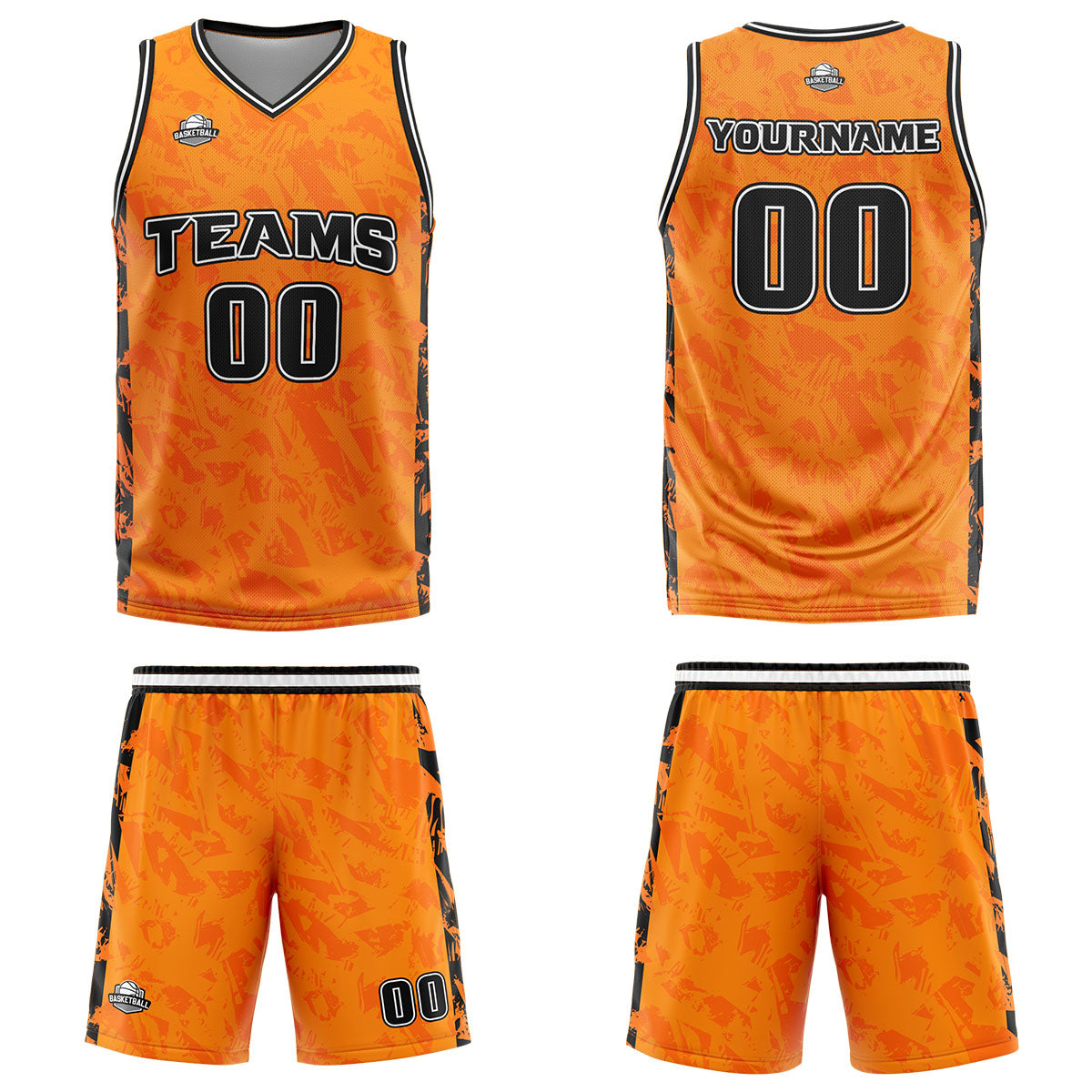 Custom Broken Orange Basketball Jersey Uniform Suit Printed Your Logo Name Number