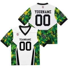 Custom Football Jersey Shirt Personalized Stitched Printed Team Name Number White & Green