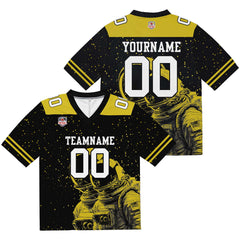 Custom Football Jersey Shirt Personalized Stitched Printed Team Name Number Black&Yellow