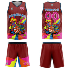 Custom Burgundy Basketball Jersey Uniform Suit Printed Your Logo Name Number