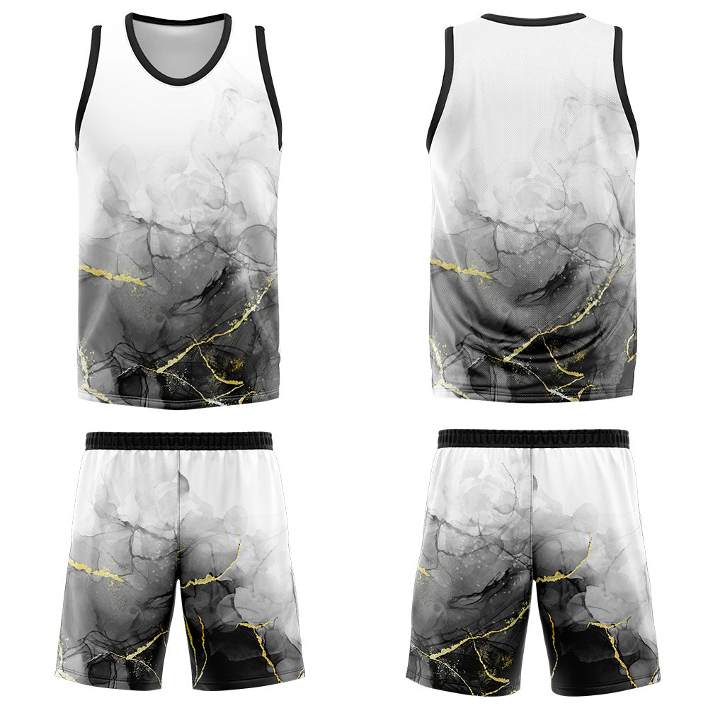Custom Black White Basketball Jersey Uniform Suit Printed Your Logo Name Number