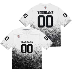 Custom Football Jersey Shirt Personalized Stitched Printed Team Name Number White & Black