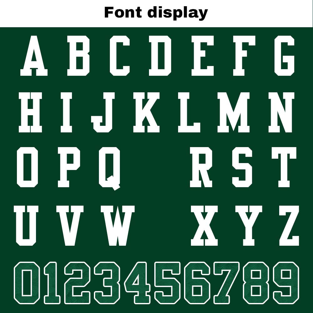 Custom Football Jersey Shirt Personalized Stitched Printed Team Name Number Green