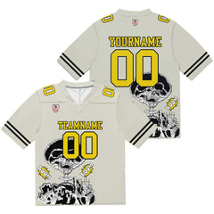 Custom Football Jersey Shirt Personalized Stitched Printed Team Name Number Rice Grey