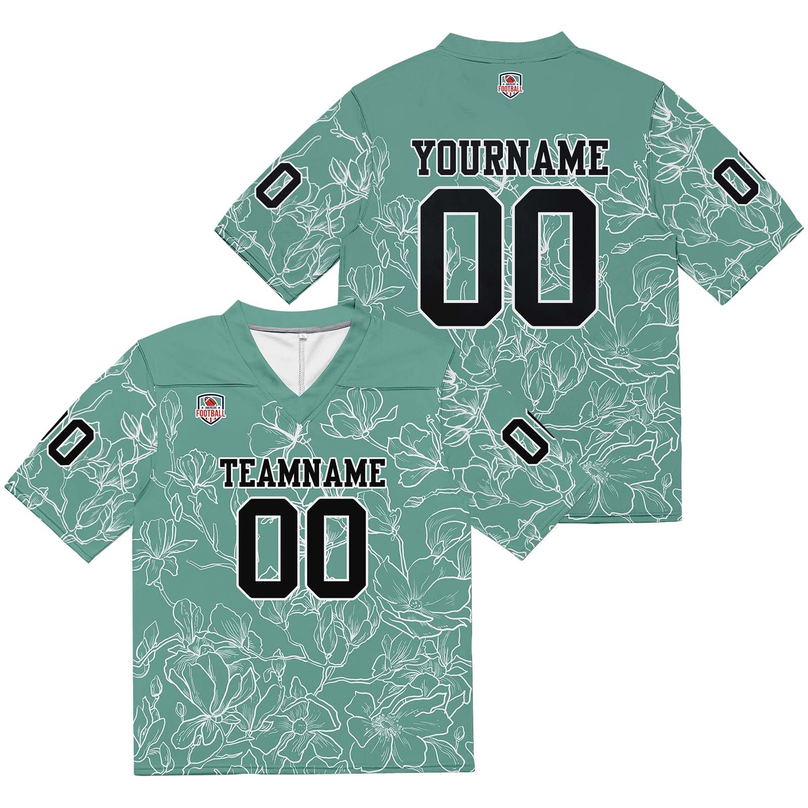 Custom Football Jersey Shirt Personalized Stitched Printed Team Name Number Grayish green