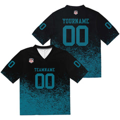 Custom Football Jersey Shirt Personalized Stitched Printed Team Name Number Black & Midnight Green
