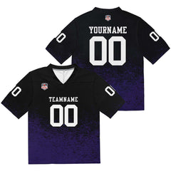 Custom Football Jersey Shirt Personalized Stitched Printed Team Name Number Black & Purple