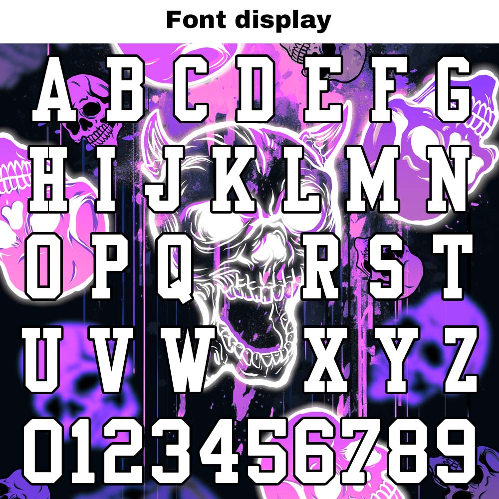 Custom Football Jersey Shirt Personalized Stitched Printed Team Name Number Graffiti skull-Purple