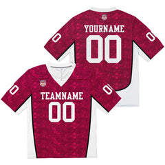 Custom Football Jersey Shirt Personalized Stitched Printed Team Name Number Rose Red