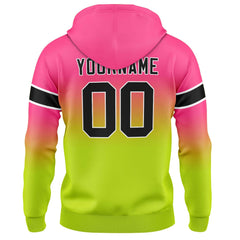 Custom Gradient Hoodie For Man Woman Girl Boy Print Your Logo Name Number Pink&Chartreuse