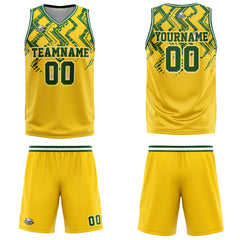 Custom Yellow Green Basketball Jersey Uniform Suit Printed Your Logo Name Number