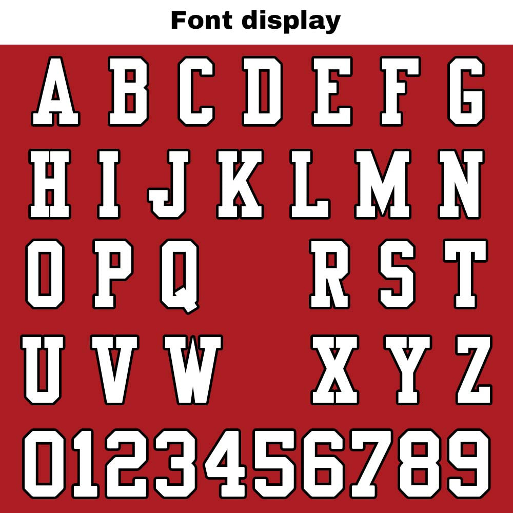 Custom Football Jersey Shirt Personalized Stitched Printed Team Name Number Red