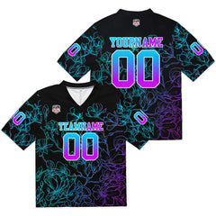 Custom Football Jersey Shirt Personalized Stitched Printed Team Name Number Pink blue gradient