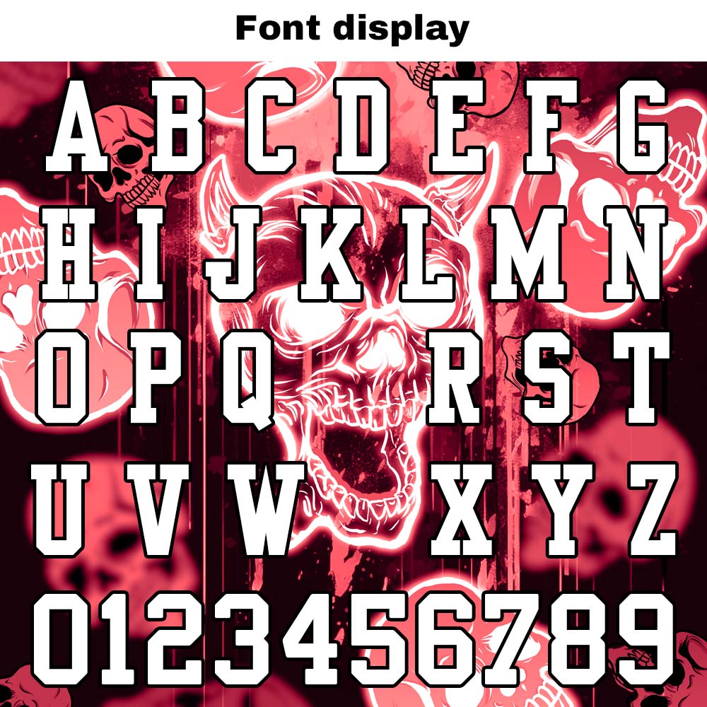 Custom Football Jersey Shirt Personalized Stitched Printed Team Name Number Graffiti skull-Light Red