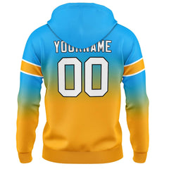Custom Gradient Sweatshirt Hoodie For Man Woman Girl Boy Print Your Logo Name Number Light Blue&Orange