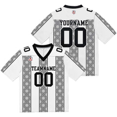 Custom Football Jersey Shirt Personalized Stitched Printed Team Name Number White&Black