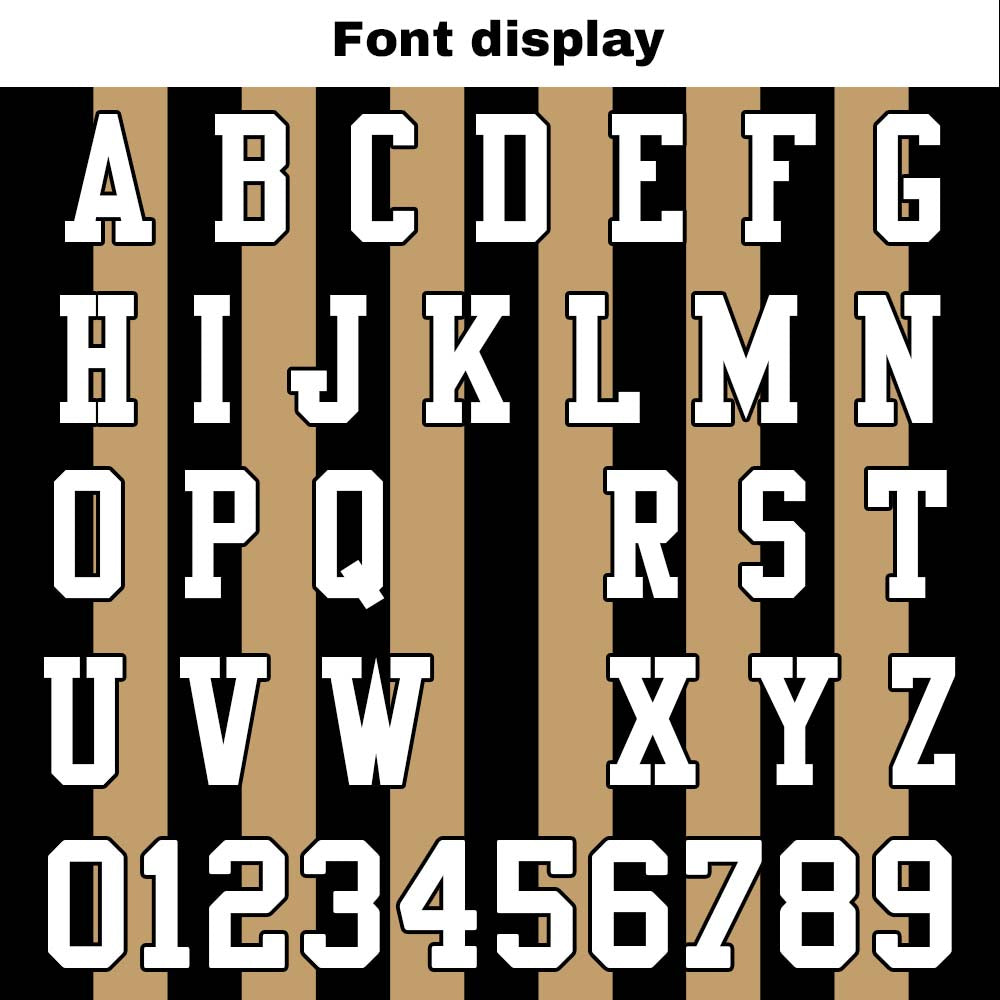 Custom Football Jersey Shirt Personalized Stitched Printed Team Name Number Gold & Black