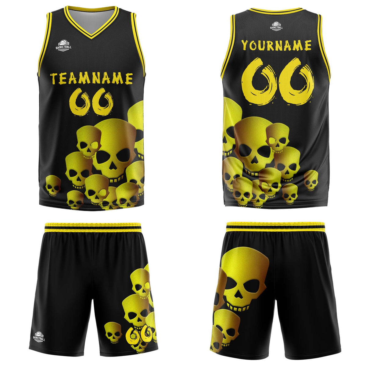 Custom Fluid Yellow Basketball Jersey Uniform Suit Printed Your Logo Name Number
