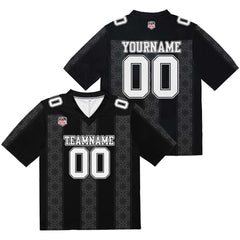 Custom Football Jersey Shirt Personalized Stitched Printed Team Name Number Stripe-Black