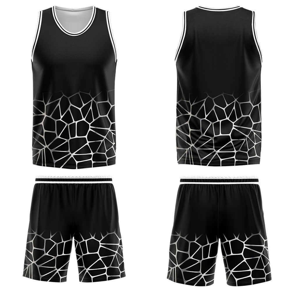 Custom Black White Basketball Jersey Uniform Suit Printed Your Logo Name Number