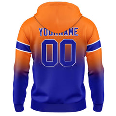 Custom Gradient Sweatshirt Hoodie For Man Woman Girl Boy Print Your Logo Name Number Orange&Royal