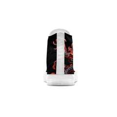 Elevate Your Style with Dragon-Inspired Mid-Top Canvas Shoes - Unisex Fashion Statement