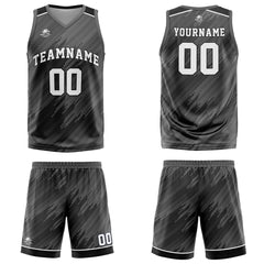 Custom Strip-Type Grey Basketball Jersey Uniform Suit Printed Your Logo Name Number