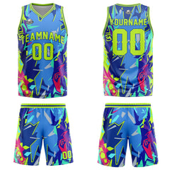 Custom Broken Neon Green Basketball Jersey Uniform Suit Printed Your Logo Name Number