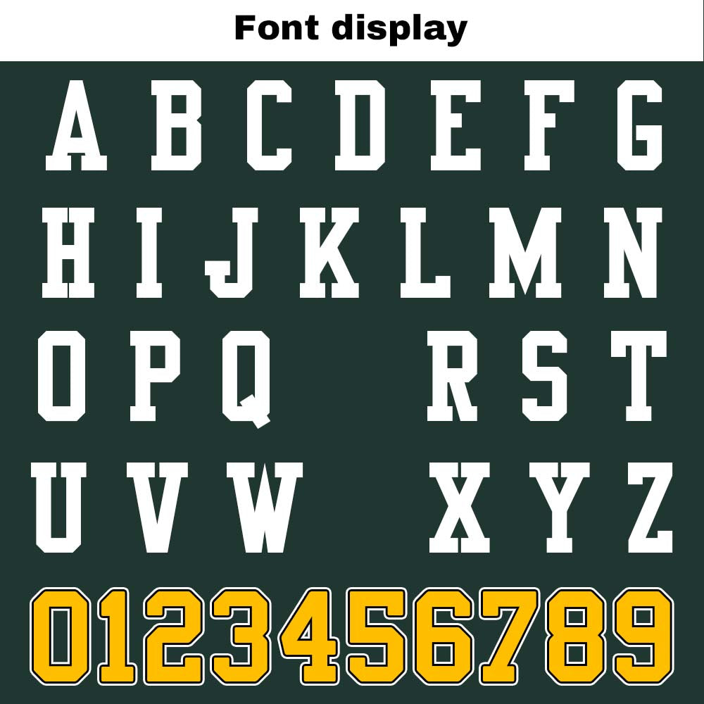 Custom Football Jersey Shirt Personalized Stitched Printed Team Name Number Green & Yellow
