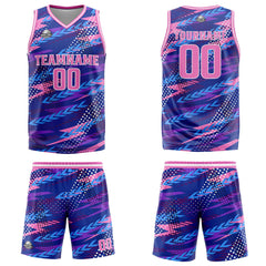 Custom Pink Purple Basketball Jersey Uniform Suit Printed Your Logo Name Number