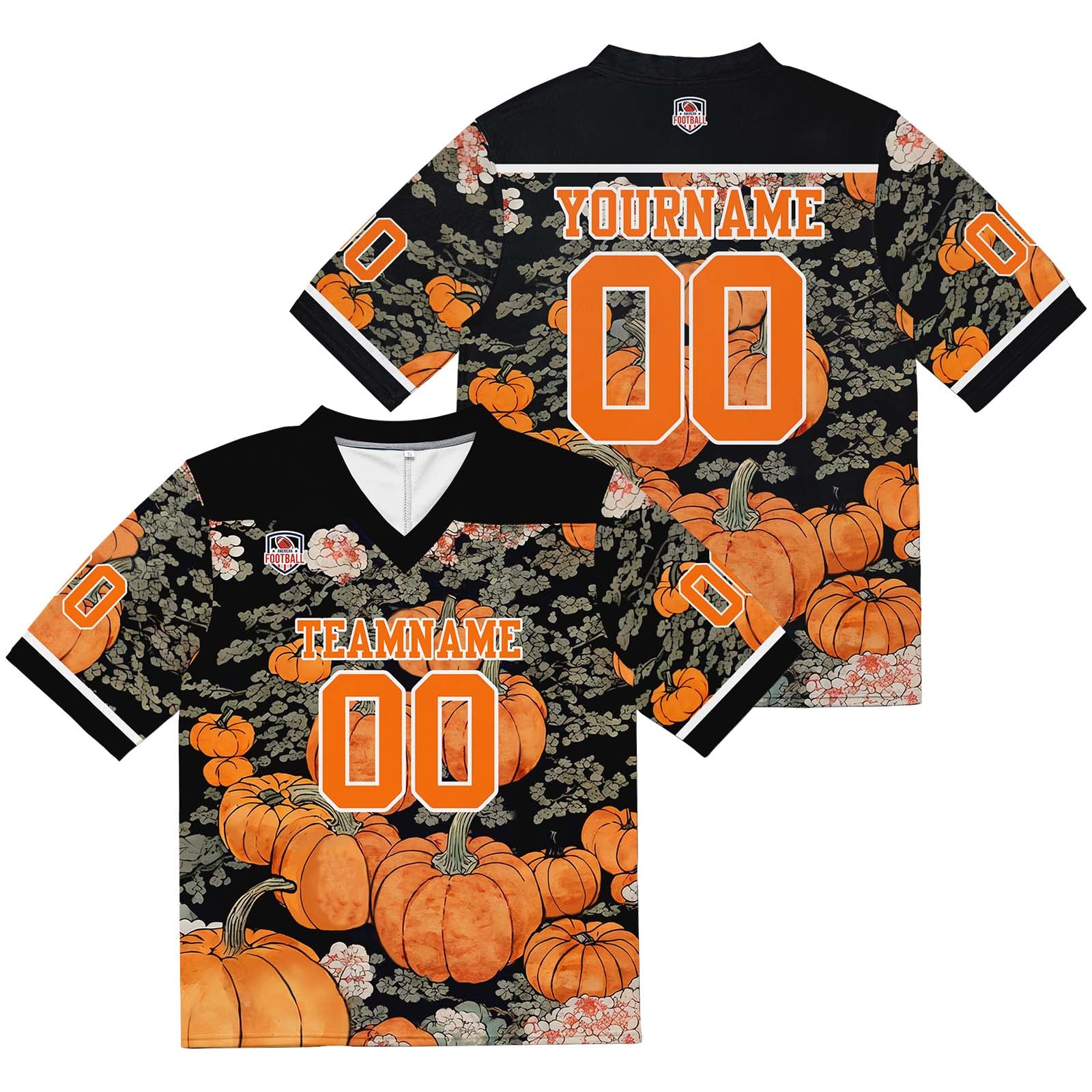 Custom Football Jersey Shirt Personalized Stitched Printed Team Name Number Black