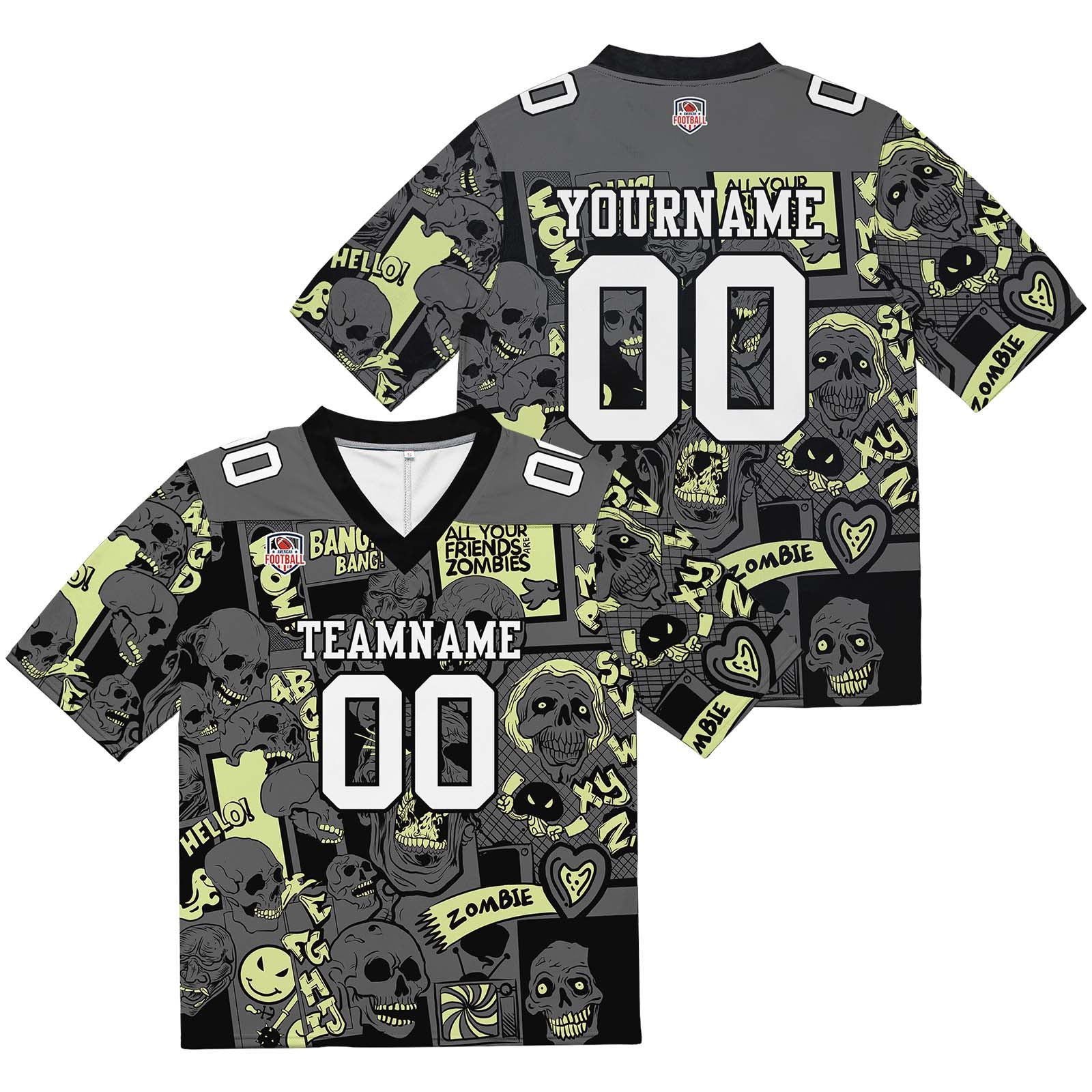 Custom Football Jersey Shirt Personalized Stitched Printed Team Name Number Light Yellow