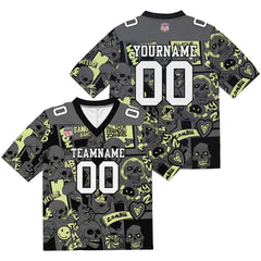 Custom Football Jersey Shirt Personalized Stitched Printed Team Name Number Light Yellow