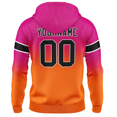 Custom Gradient Hoodie For Man Woman Girl Boy Print Your Logo Name Number Rose&Orange