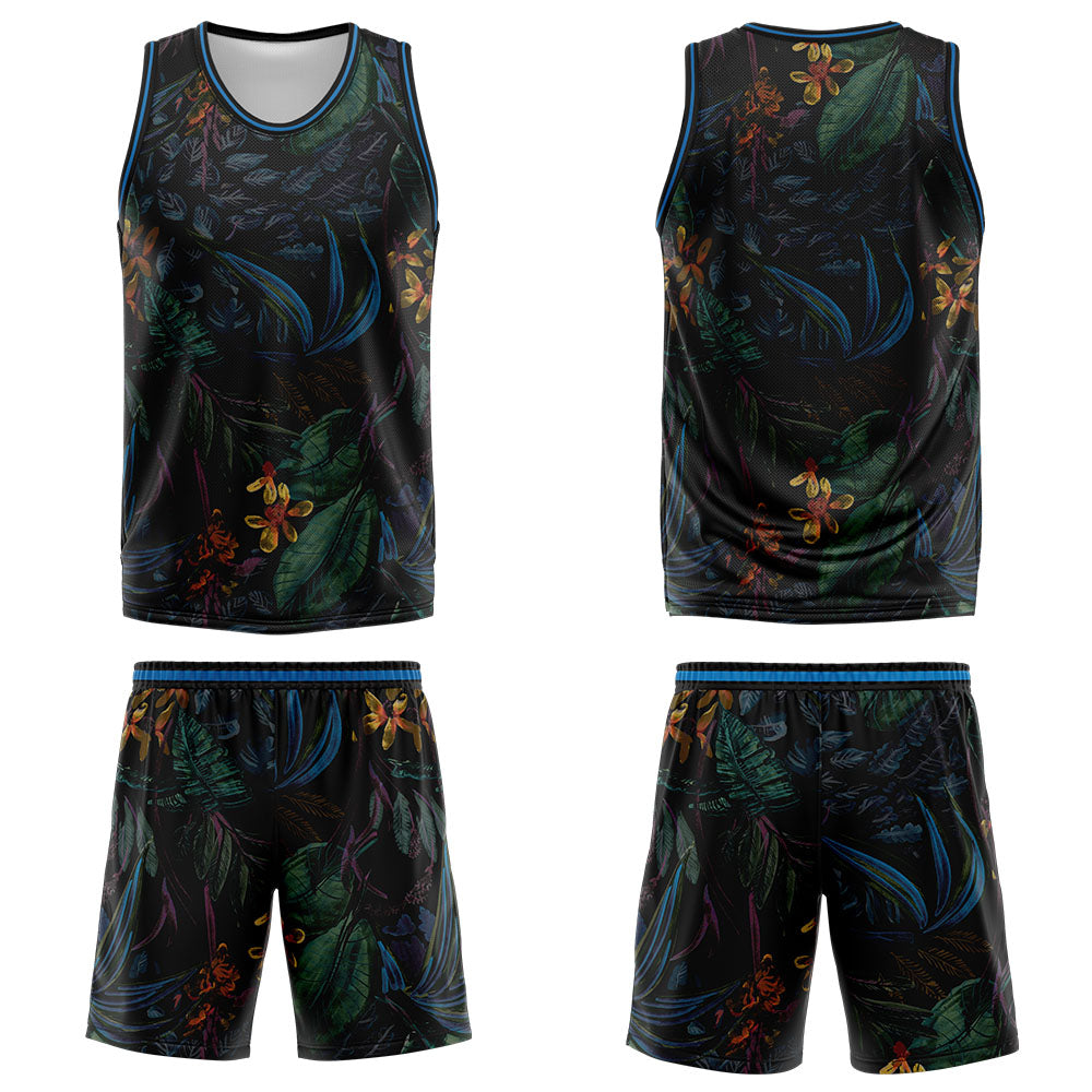 Custom Black Rainforest Basketball Jersey Uniform Suit Printed Your Logo Name Number