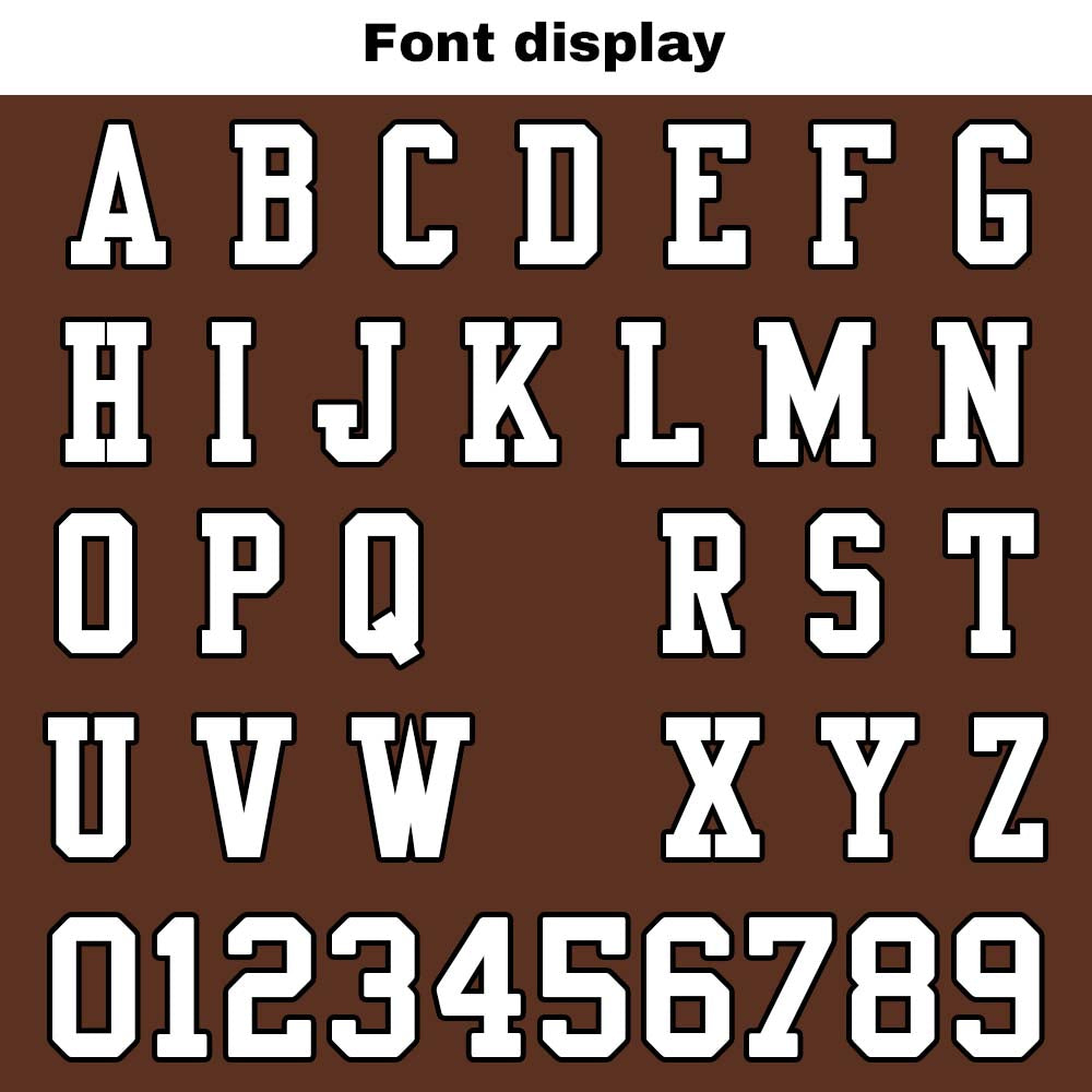 Custom Football Jersey Shirt Personalized Stitched Printed Team Name Number Brown