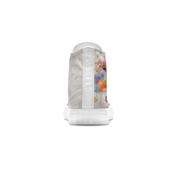 Dynamic Boy Sketch: Unisex Mid-Top Canvas Shoes - Step into a Sketch Style Adventure with Energetic Boy Prints for Men and Women